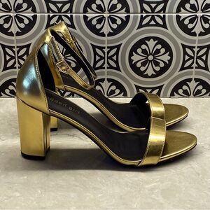 Madden Girl Women's Beella Heeled Sandal Gold 10 NEW